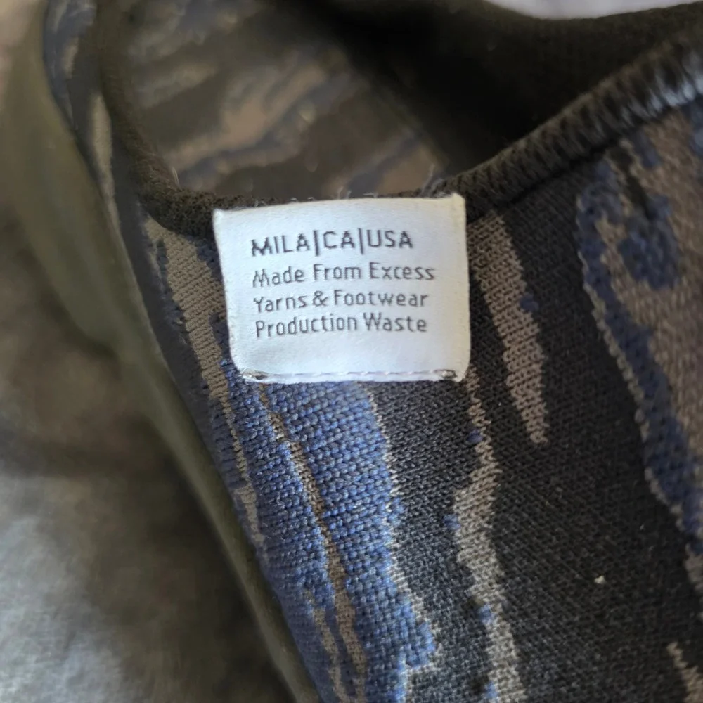 KX LAB x MILA Knit Recovery Mules Tiger Camo Vibram Sole Mens 12 Blue Grey